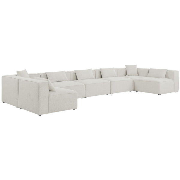 Meridian Cube Fabric Sectional 630Cream-Sec7B IMAGE 1