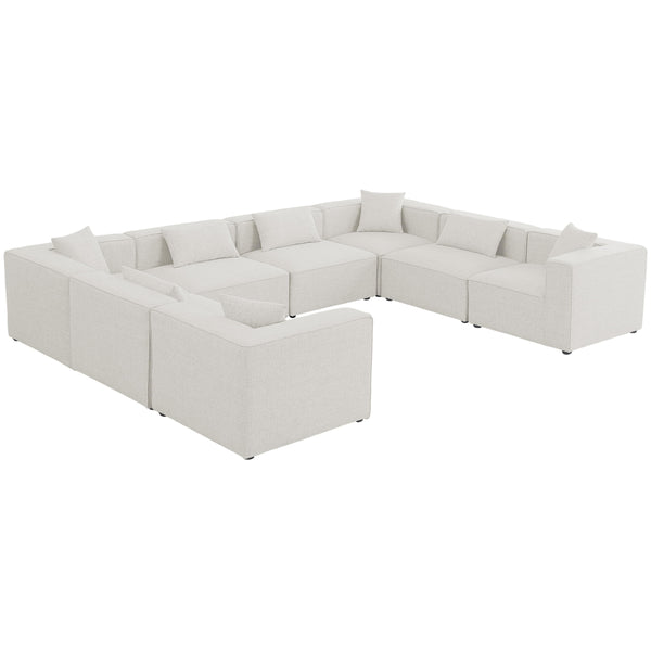 Meridian Cube Fabric Sectional 630Cream-Sec8A IMAGE 1