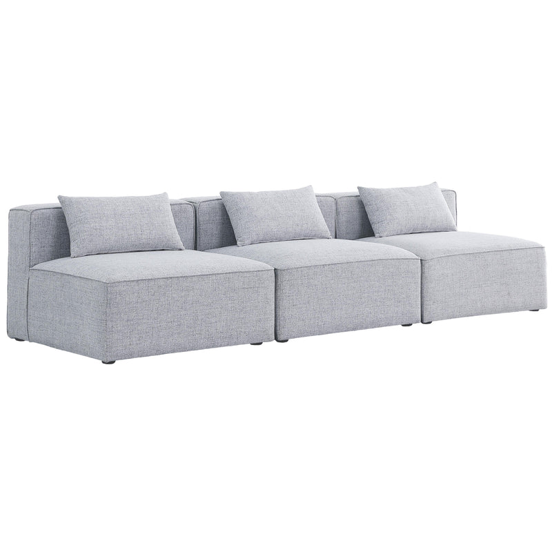 Meridian Cube Stationary Fabric Sofa 630Grey-S108A IMAGE 1