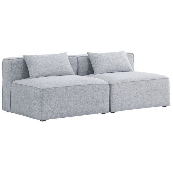 Meridian Cube Stationary Fabric Sofa 630Grey-S72A IMAGE 1