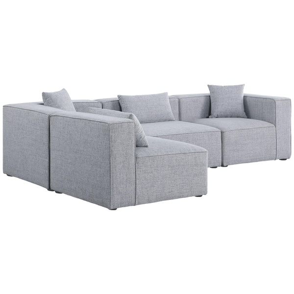 Meridian Cube Fabric Sectional 630Grey-Sec4B IMAGE 1