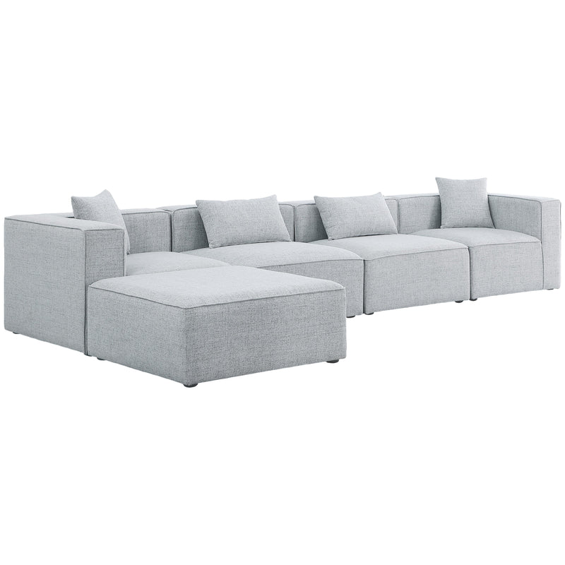 Meridian Cube Fabric Sectional 630Grey-Sec5A IMAGE 1