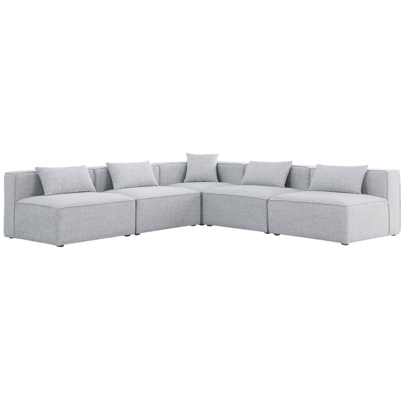 Meridian Cube Fabric Sectional 630Grey-Sec5B IMAGE 1