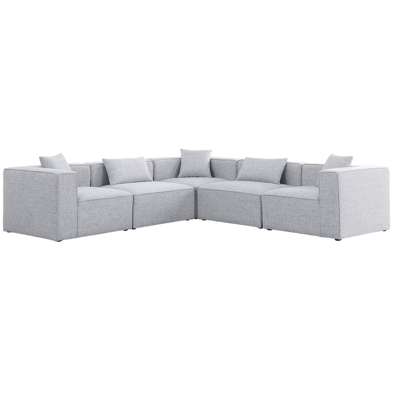 Meridian Cube Fabric Sectional 630Grey-Sec5C IMAGE 1