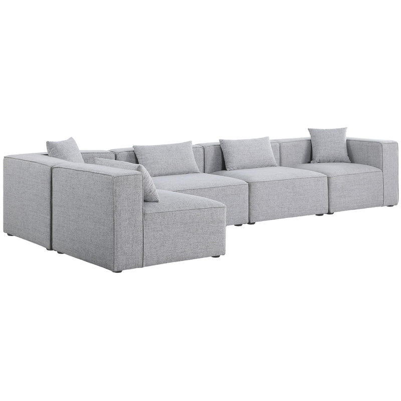 Meridian Cube Fabric Sectional 630Grey-Sec5D IMAGE 1