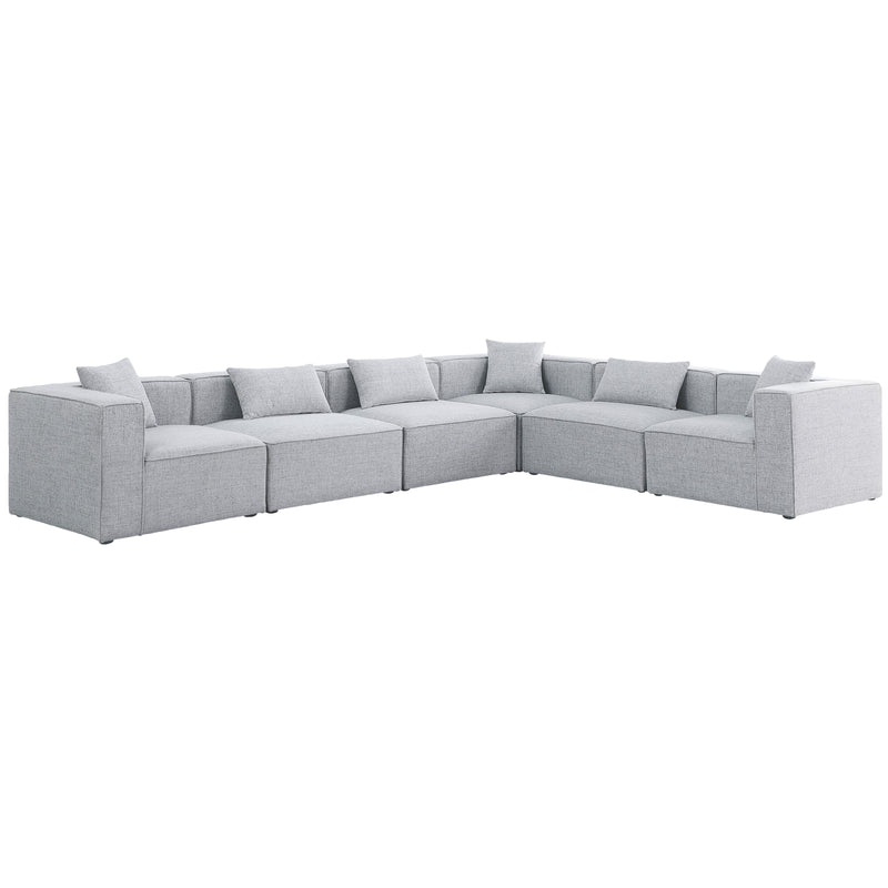 Meridian Cube Fabric Sectional 630Grey-Sec6A IMAGE 1