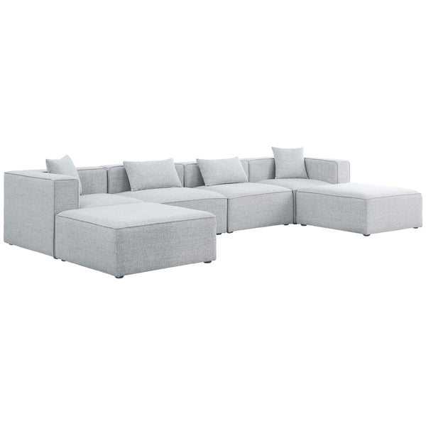 Meridian Cube Fabric Sectional 630Grey-Sec6B IMAGE 1