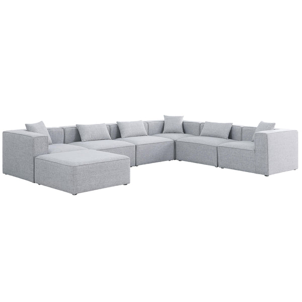 Meridian Cube Fabric Sectional 630Grey-Sec7A IMAGE 1