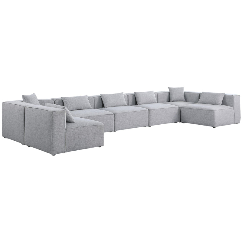 Meridian Cube Fabric Sectional 630Grey-Sec7B IMAGE 1