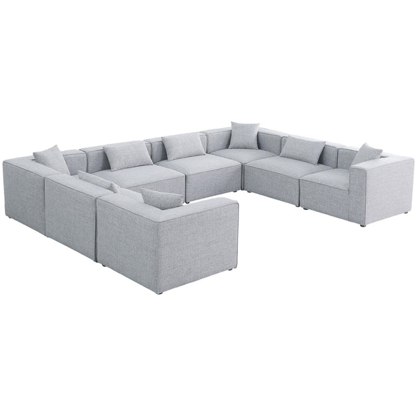 Meridian Cube Fabric Sectional 630Grey-Sec8A IMAGE 1