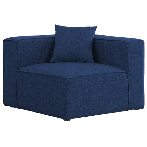 Meridian Cube Stationary Fabric Chair 630Navy-Corner IMAGE 1