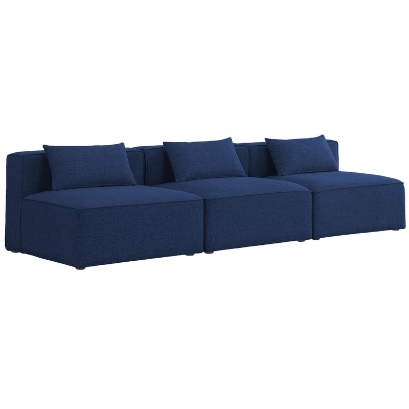 Meridian Cube Stationary Fabric Sofa 630Navy-S108A IMAGE 1