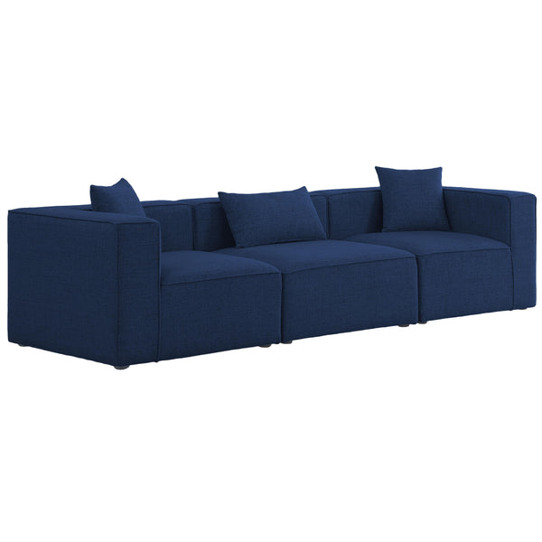 Meridian Cube Stationary Fabric Sofa 630Navy-S108B IMAGE 1