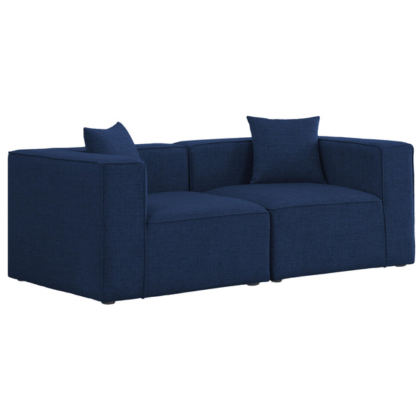 Meridian Cube Stationary Fabric Sofa 630Navy-S72B IMAGE 1