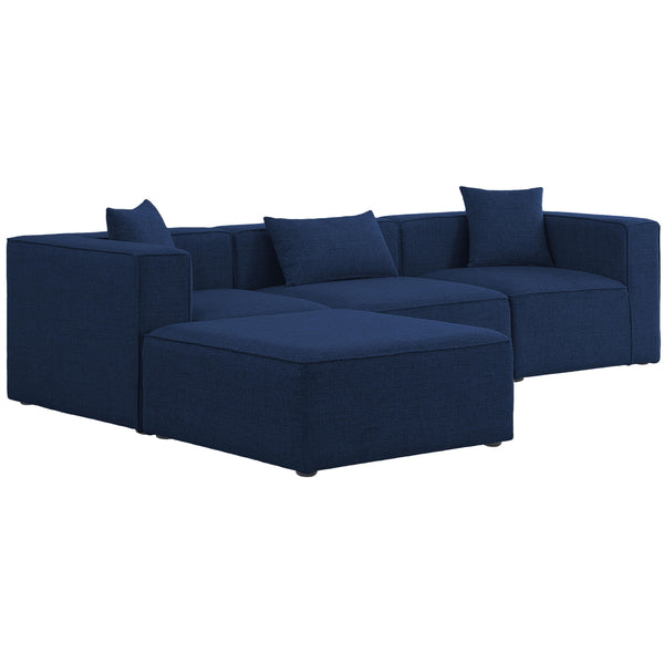 Meridian Cube Fabric Sectional 630Navy-Sec4A IMAGE 1