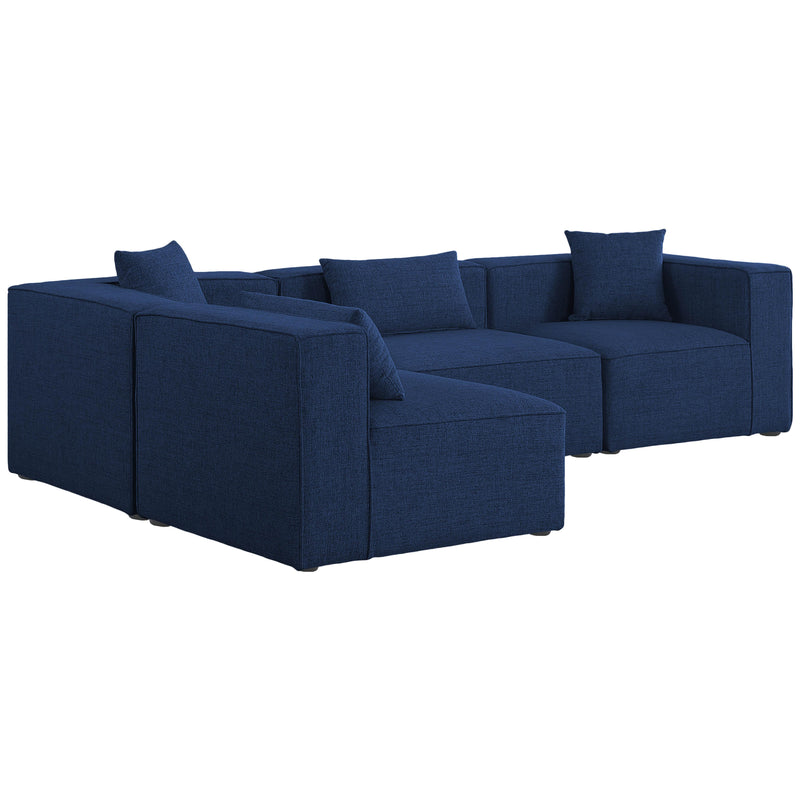 Meridian Cube Fabric Sectional 630Navy-Sec4B IMAGE 1