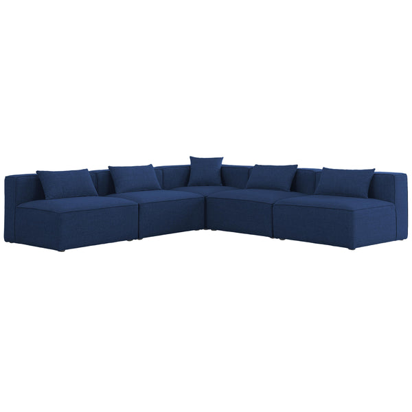 Meridian Cube Fabric Sectional 630Navy-Sec5B IMAGE 1