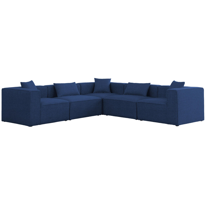 Meridian Cube Fabric Sectional 630Navy-Sec5C IMAGE 1