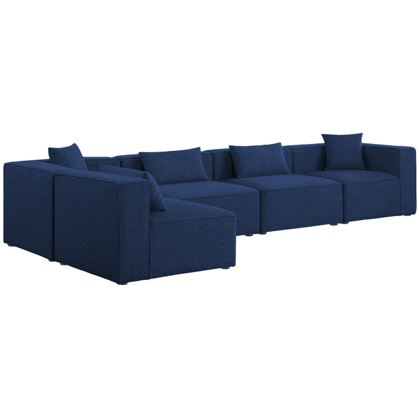 Meridian Cube Fabric Sectional 630Navy-Sec5D IMAGE 1