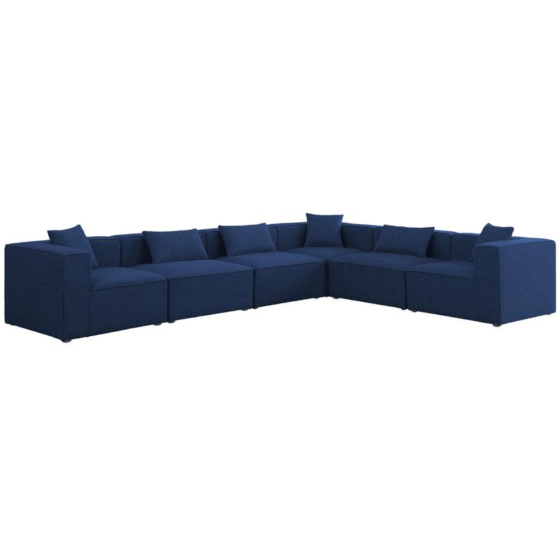 Meridian Cube Fabric Sectional 630Navy-Sec6A IMAGE 1