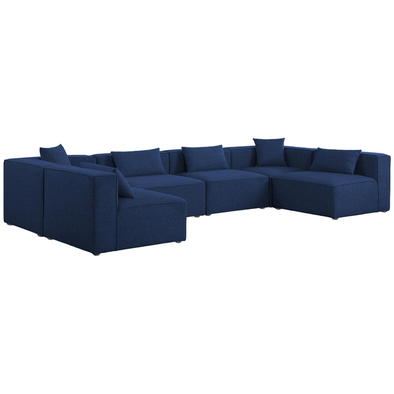 Meridian Cube Fabric Sectional 630Navy-Sec6D IMAGE 1