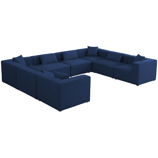 Meridian Cube Fabric Sectional 630Navy-Sec8A IMAGE 1