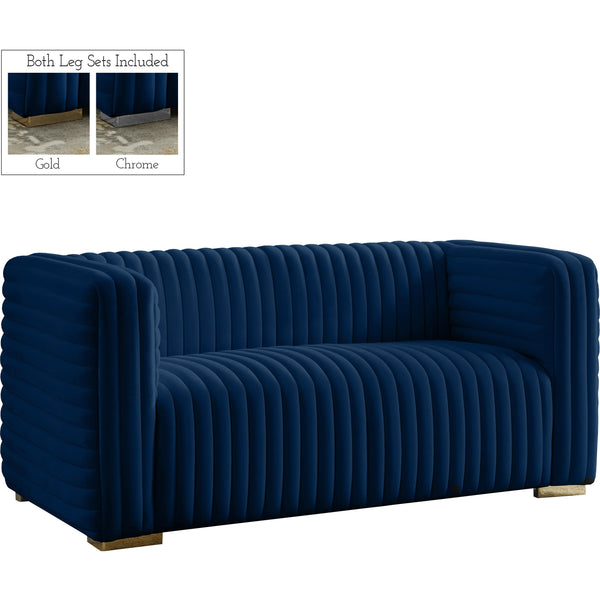 Meridian Ravish Stationary Fabric Loveseat 640Navy-L IMAGE 1