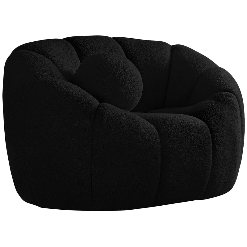 Meridian Elijah Stationary Fabric Chair 644Black-C IMAGE 1