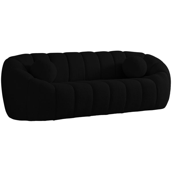 Meridian Elijah Stationary Fabric Sofa 644Black-S IMAGE 1