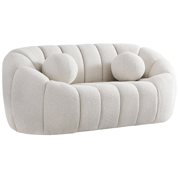 Meridian Elijah Stationary Fabric Loveseat 644Cream-L IMAGE 1