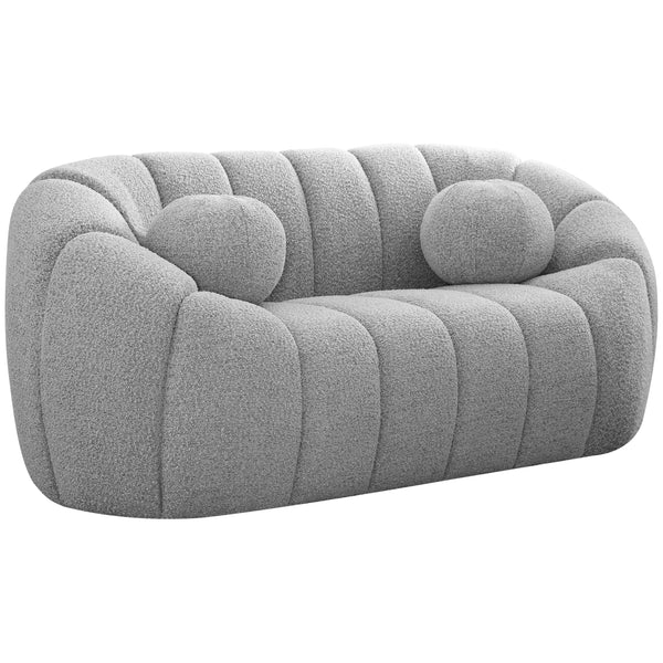 Meridian Elijah Stationary Fabric Loveseat 644Grey-L IMAGE 1