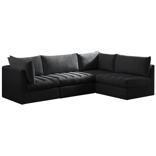 Meridian Jacob Fabric Sectional 649Black-Sec4A IMAGE 1