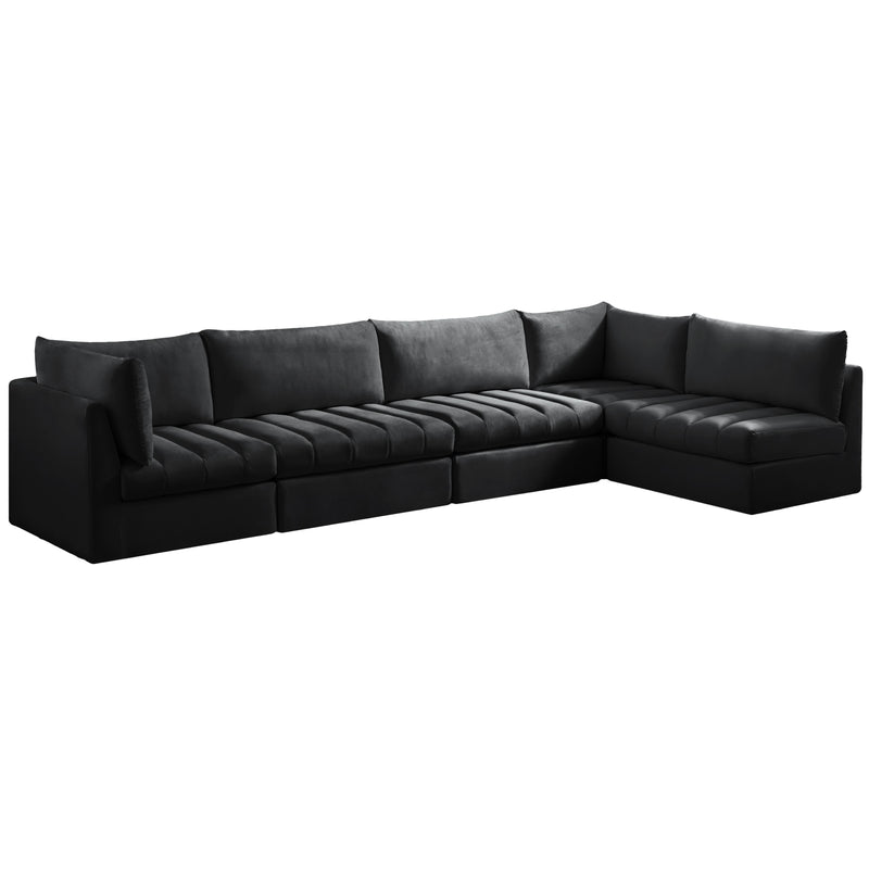 Meridian Jacob Fabric Sectional 649Black-Sec5A IMAGE 1