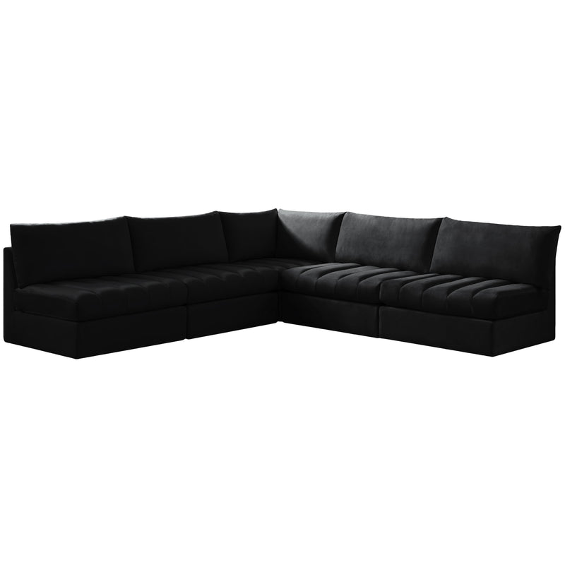 Meridian Jacob Fabric Sectional 649Black-Sec5B IMAGE 1