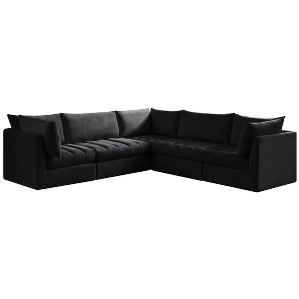 Meridian Jacob Fabric Sectional 649Black-Sec5C IMAGE 1