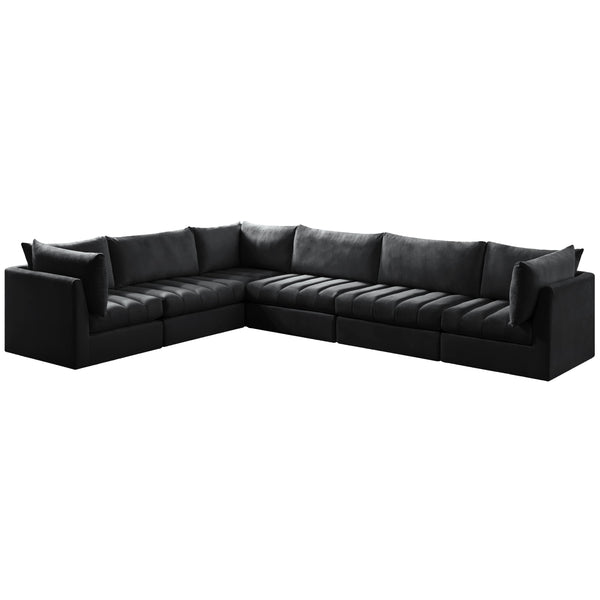 Meridian Jacob Fabric Sectional 649Black-Sec6A IMAGE 1