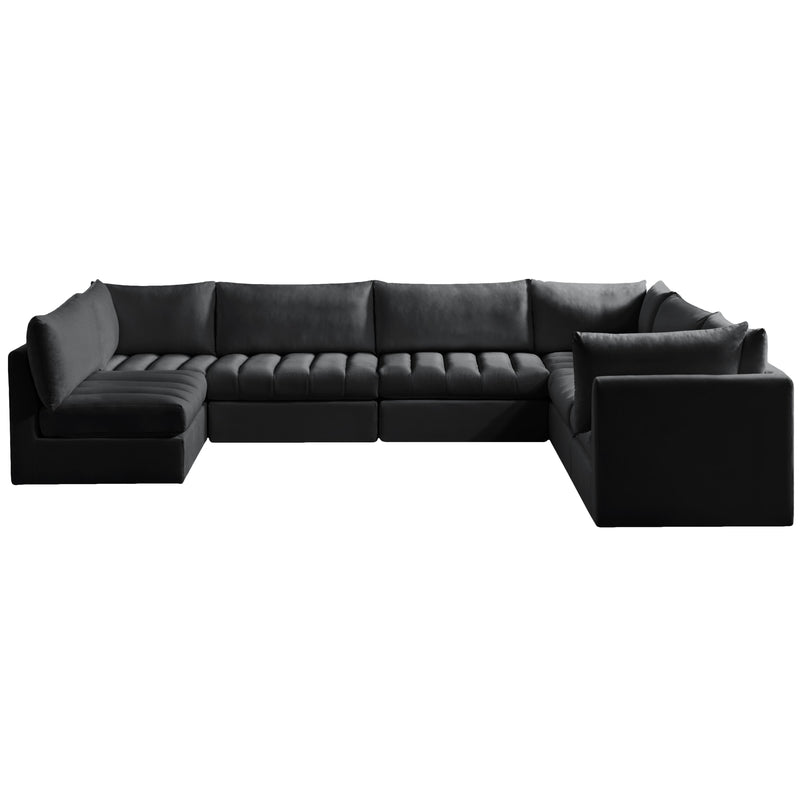 Meridian Jacob Fabric Sectional 649Black-Sec7A IMAGE 1