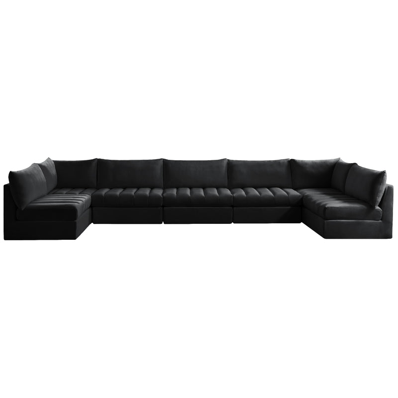 Meridian Jacob Fabric Sectional 649Black-Sec7C IMAGE 1