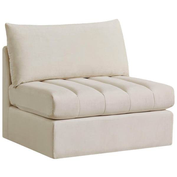 Meridian Jacob Stationary Fabric Chair 649Cream-Armless IMAGE 1