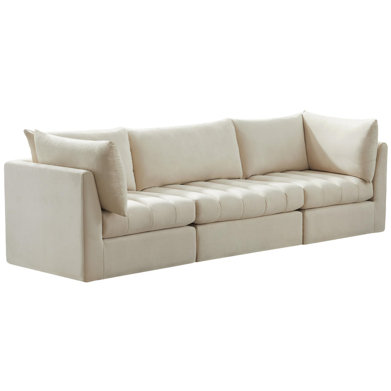 Meridian Jacob Stationary Fabric Sofa 649Cream-S103 IMAGE 1