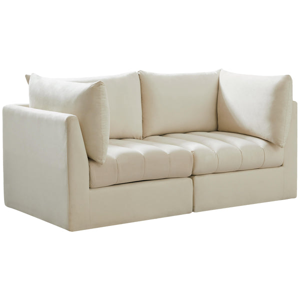 Meridian Jacob Stationary Fabric Sofa 649Cream-S66 IMAGE 1