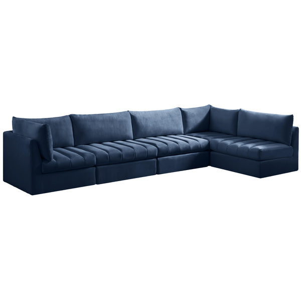 Meridian Jacob Fabric Sectional 649Navy-Sec5A IMAGE 1