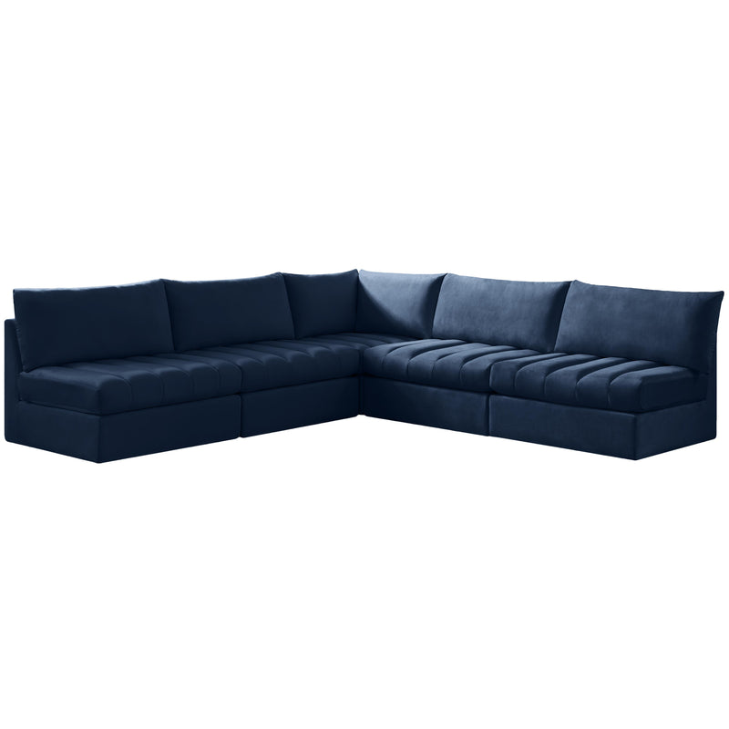 Meridian Jacob Fabric Sectional 649Navy-Sec5B IMAGE 1