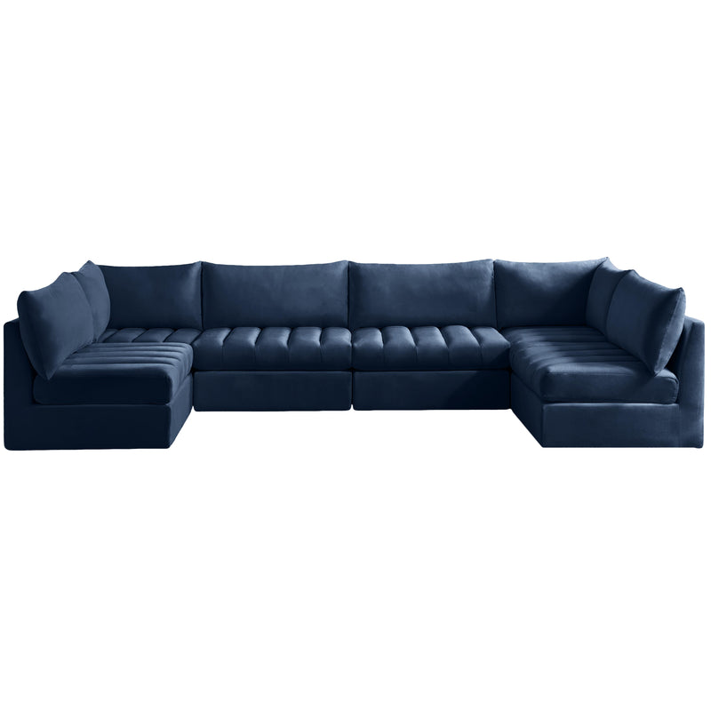 Meridian Jacob Fabric Sectional 649Navy-Sec6B IMAGE 1