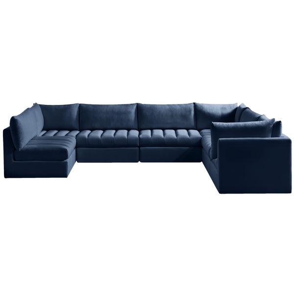 Meridian Jacob Fabric Sectional 649Navy-Sec7A IMAGE 1