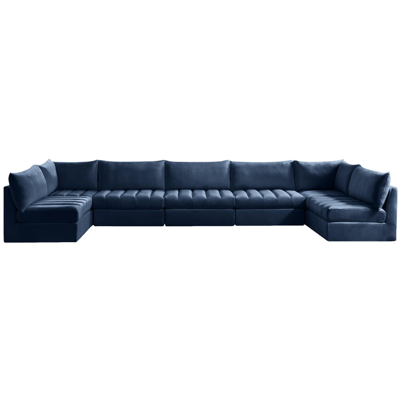 Meridian Jacob Fabric Sectional 649Navy-Sec7C IMAGE 1