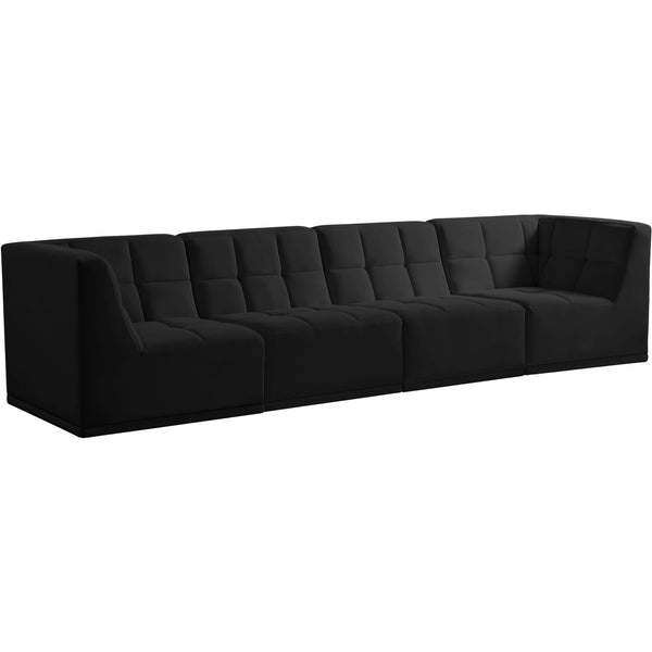 Meridian Relax Stationary Fabric Sofa 650Black-S128 IMAGE 1