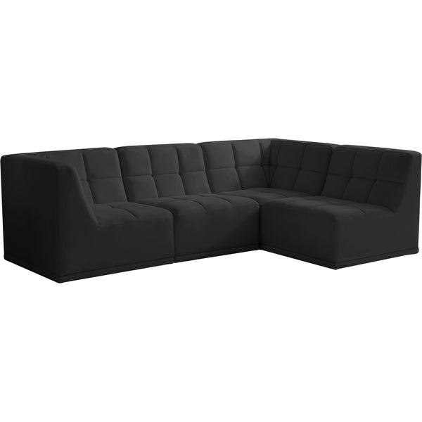 Meridian Relax Fabric Sectional 650Black-Sec4A IMAGE 1