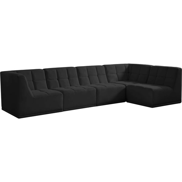 Meridian Relax Fabric Sectional 650Black-Sec5A IMAGE 1