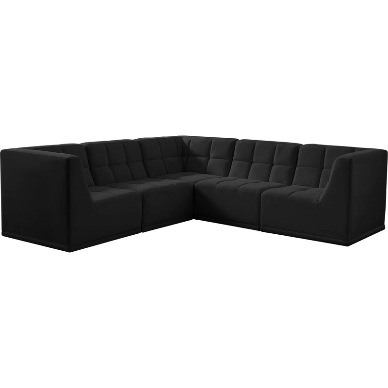 Meridian Relax Fabric Sectional 650Black-Sec5B IMAGE 1